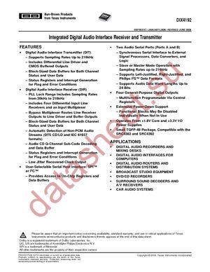 DIX4192IPFB datasheet  